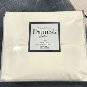Charter Club Damask Solid-Queen sheets set